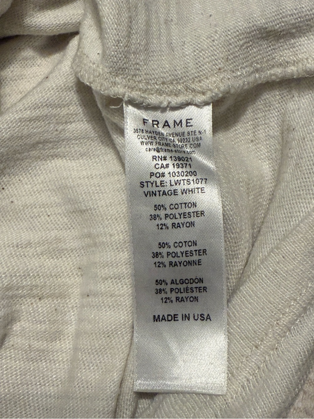 FRAME Puff Sleeve Cotton Sweatshirt/Tee Shirt XS - Picture 10 of 10